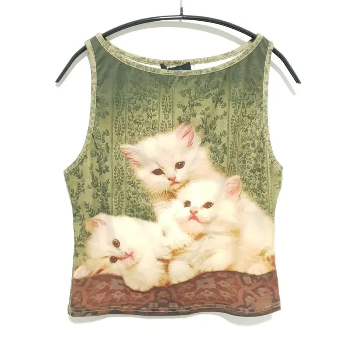 샵사이다 고양이 그래픽 민소매 티 XL_S1409 상품이미지1