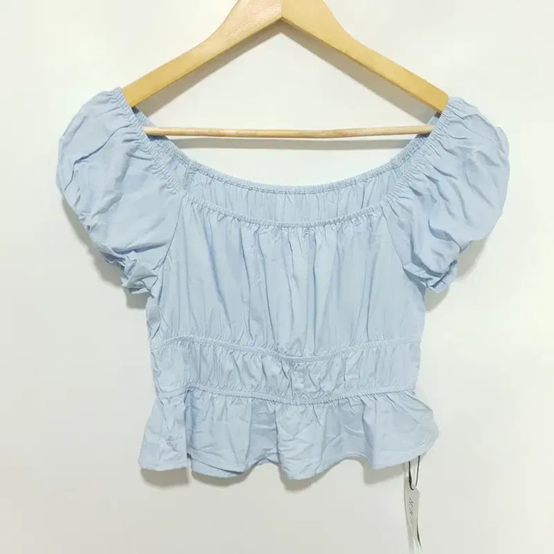 샵사이다 오프숄더 크롭 블라우스 S_S1418 상품이미지1