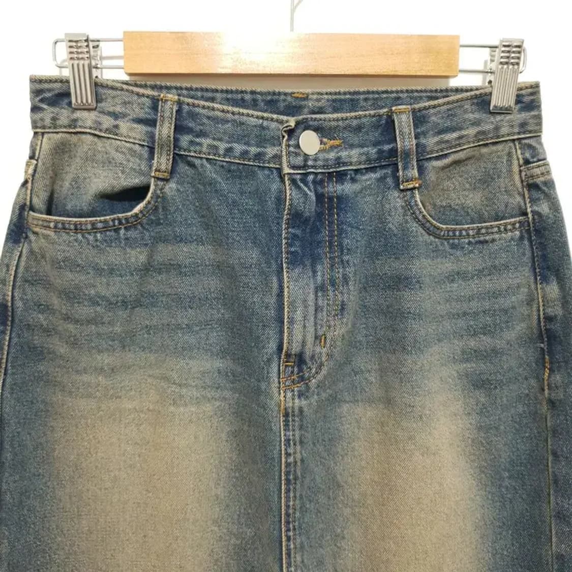 워싱 데님 롱 스커트 M _M1604 상품이미지2