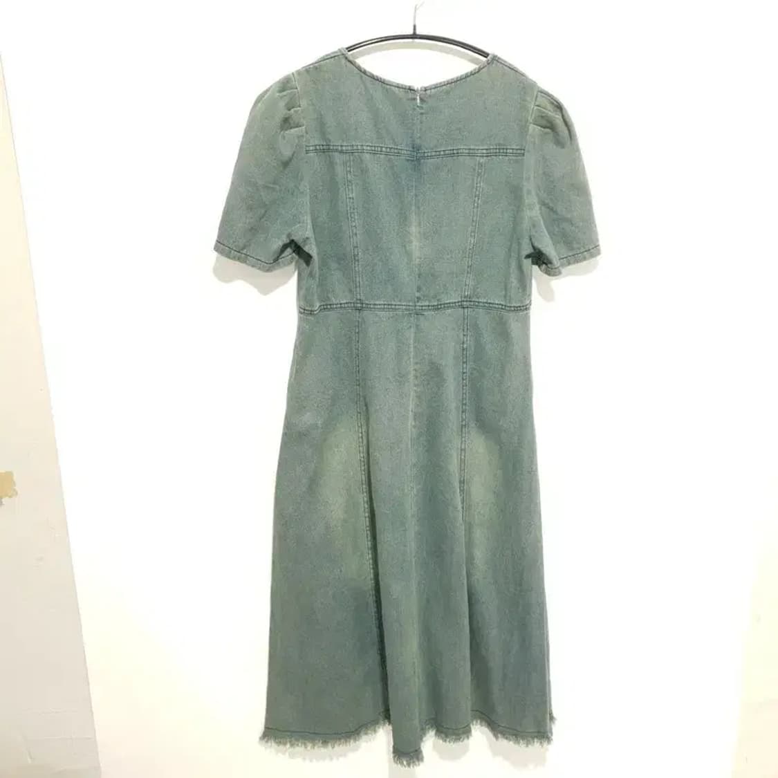 하트넥 데님 롱 원피스 L_S1421 상품이미지5