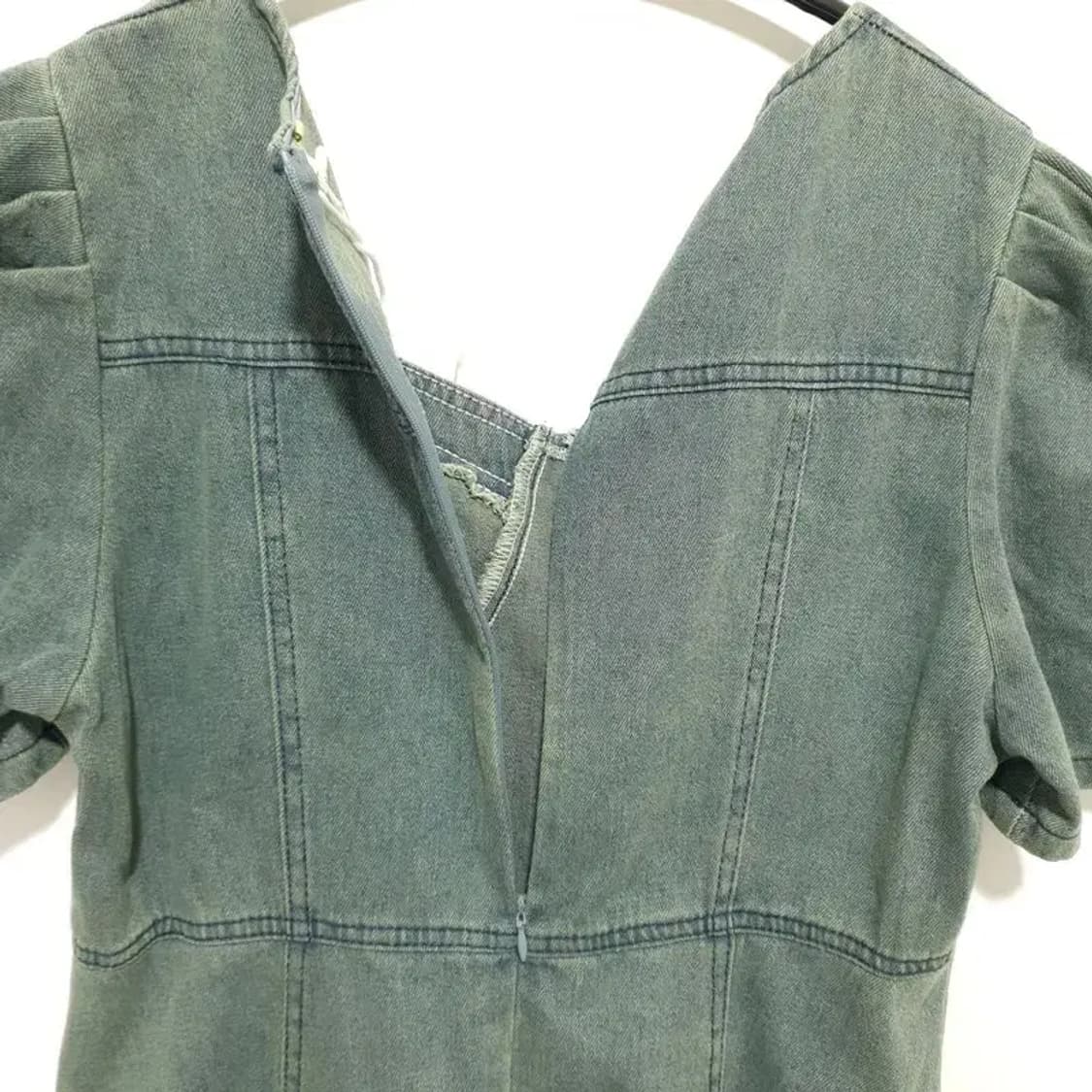 하트넥 데님 롱 원피스 L_S1421 상품이미지6