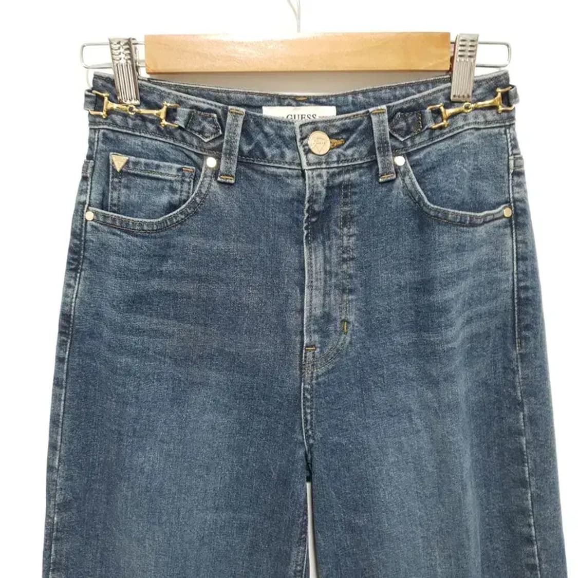 게스 여성 금속장식 D톤 플레어 부츠컷 데님 팬츠 25_M1630 상품이미지2