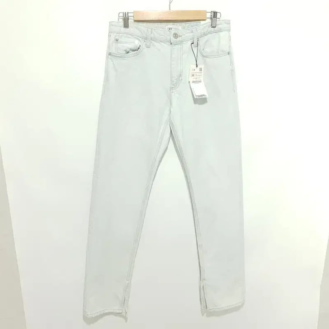 자라 여성 미드라이즈 스플릿 슬림 팬츠 EUR 38_M1638 상품이미지1