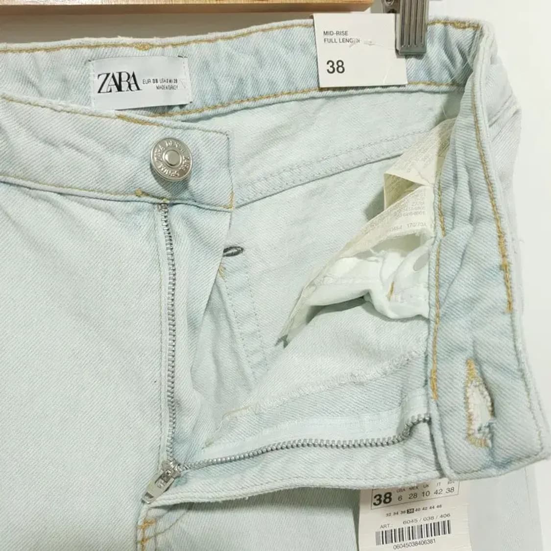 자라 여성 미드라이즈 스플릿 슬림 팬츠 EUR 38_M1638 상품이미지7