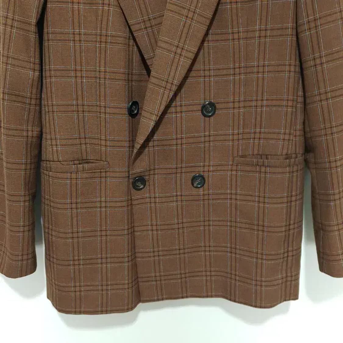 자라 맨 체크 더블 자켓 EUR 48_M1620 상품이미지3