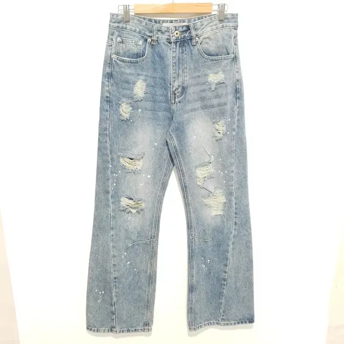 슬로우애시드 디스트로이드 와이드 플레어 데님 팬츠 S_M1643 상품이미지1