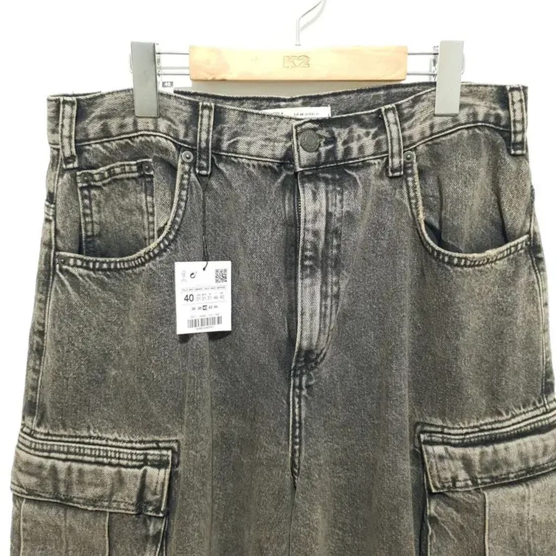 자라 유틸리티 카고 진 블랙 EUR 40_M1645 상품이미지2