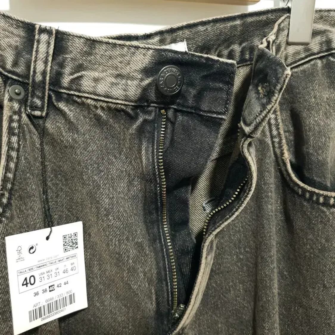 자라 유틸리티 카고 진 블랙 EUR 40_M1645 상품이미지6