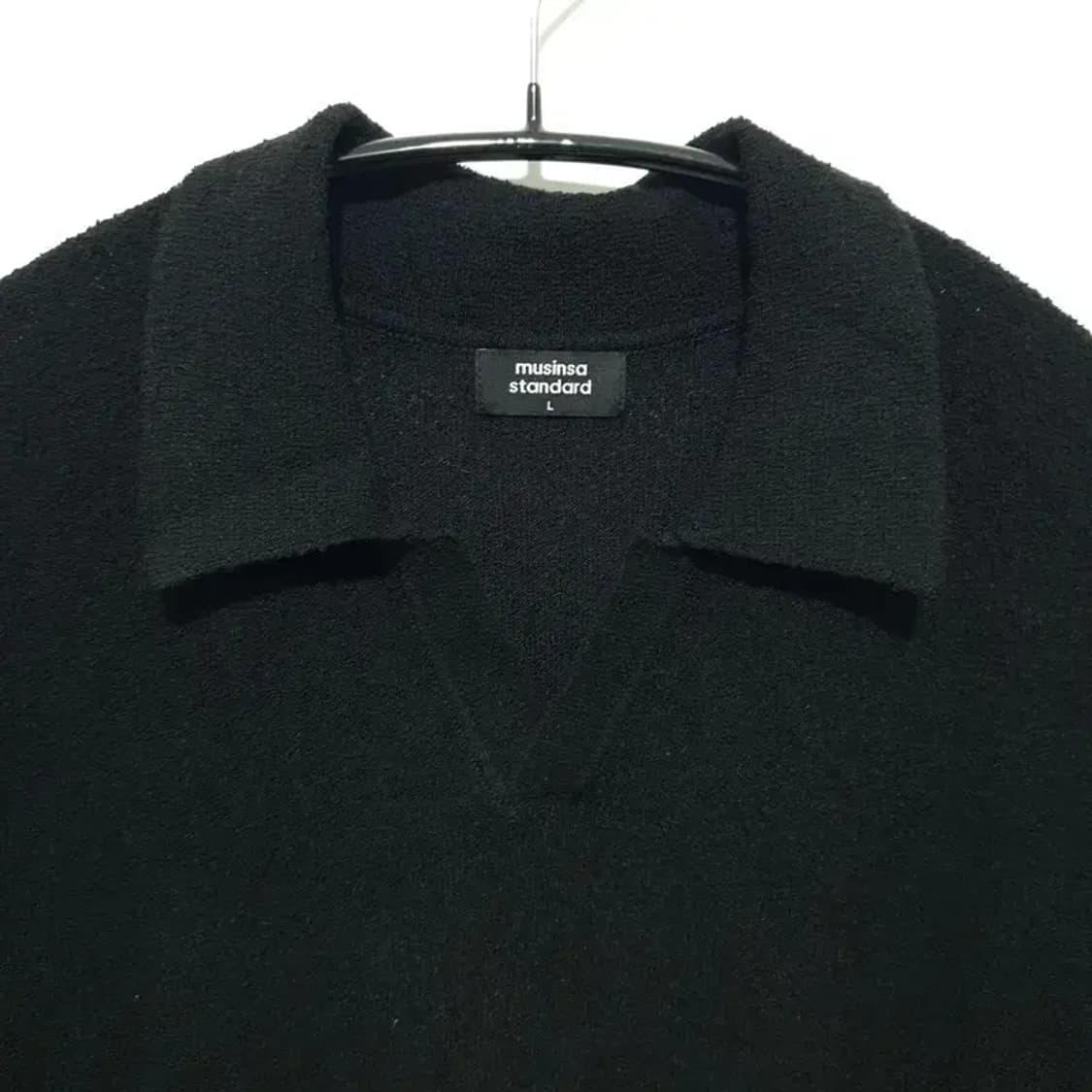 무탠다드 부클 슬릿넥 니트 반팔 카라티 L_S1445 상품이미지2