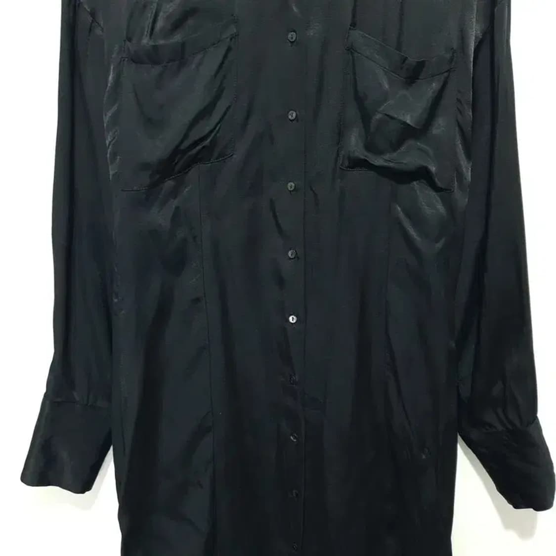 자라 새틴 롱 셔츠 원피스 L_M1671 상품이미지3