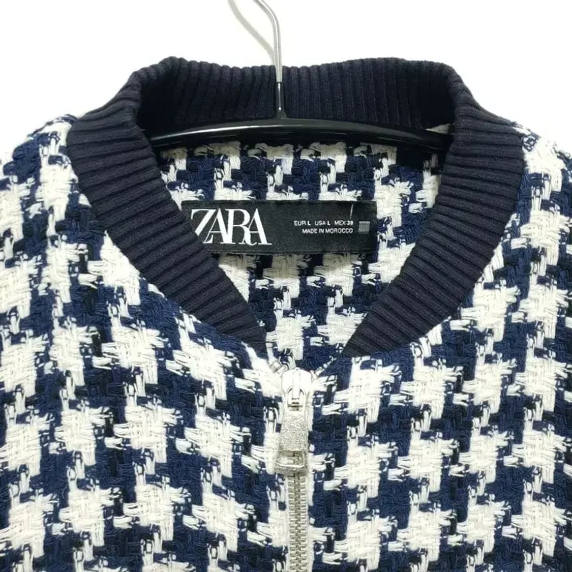 자라 여성 트위드 스트럭처 봄버 자켓 L_M1664 상품이미지2