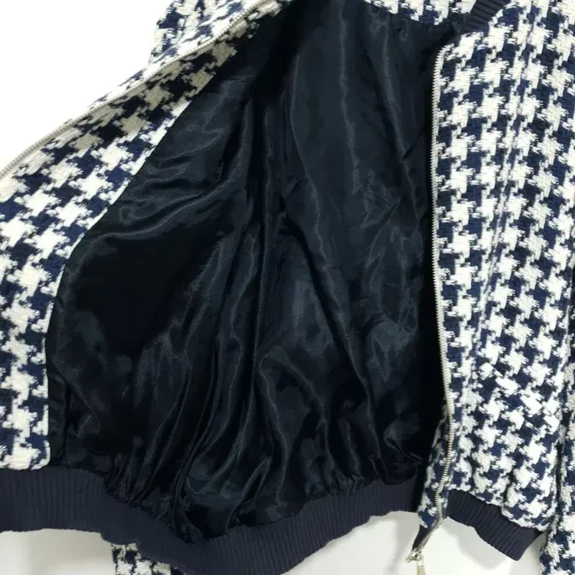 자라 여성 트위드 스트럭처 봄버 자켓 L_M1664 상품이미지6