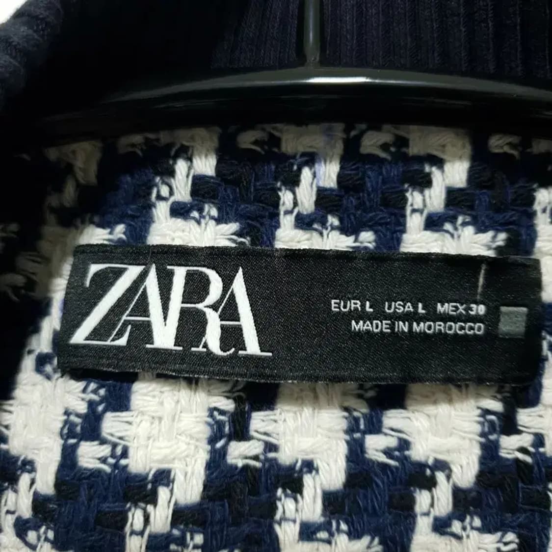 자라 여성 트위드 스트럭처 봄버 자켓 L_M1664 상품이미지7