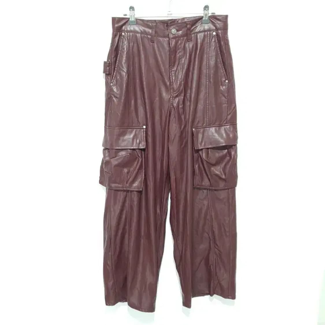 메종미네드 레더 카펜터 와이드 팬츠 46_W0384 상품이미지1