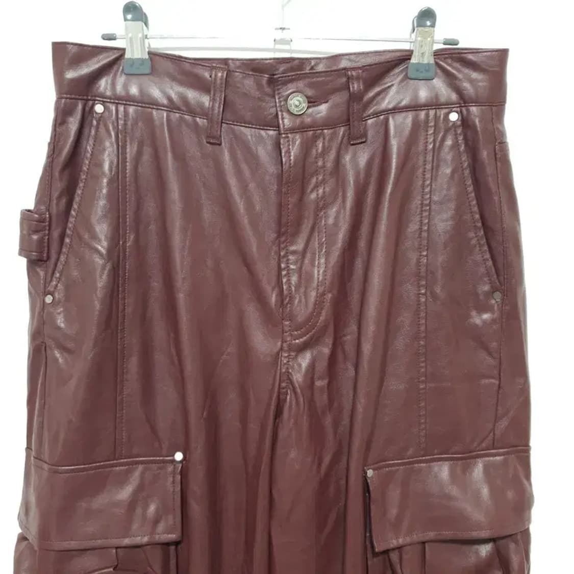 메종미네드 레더 카펜터 와이드 팬츠 46_W0384 상품이미지2