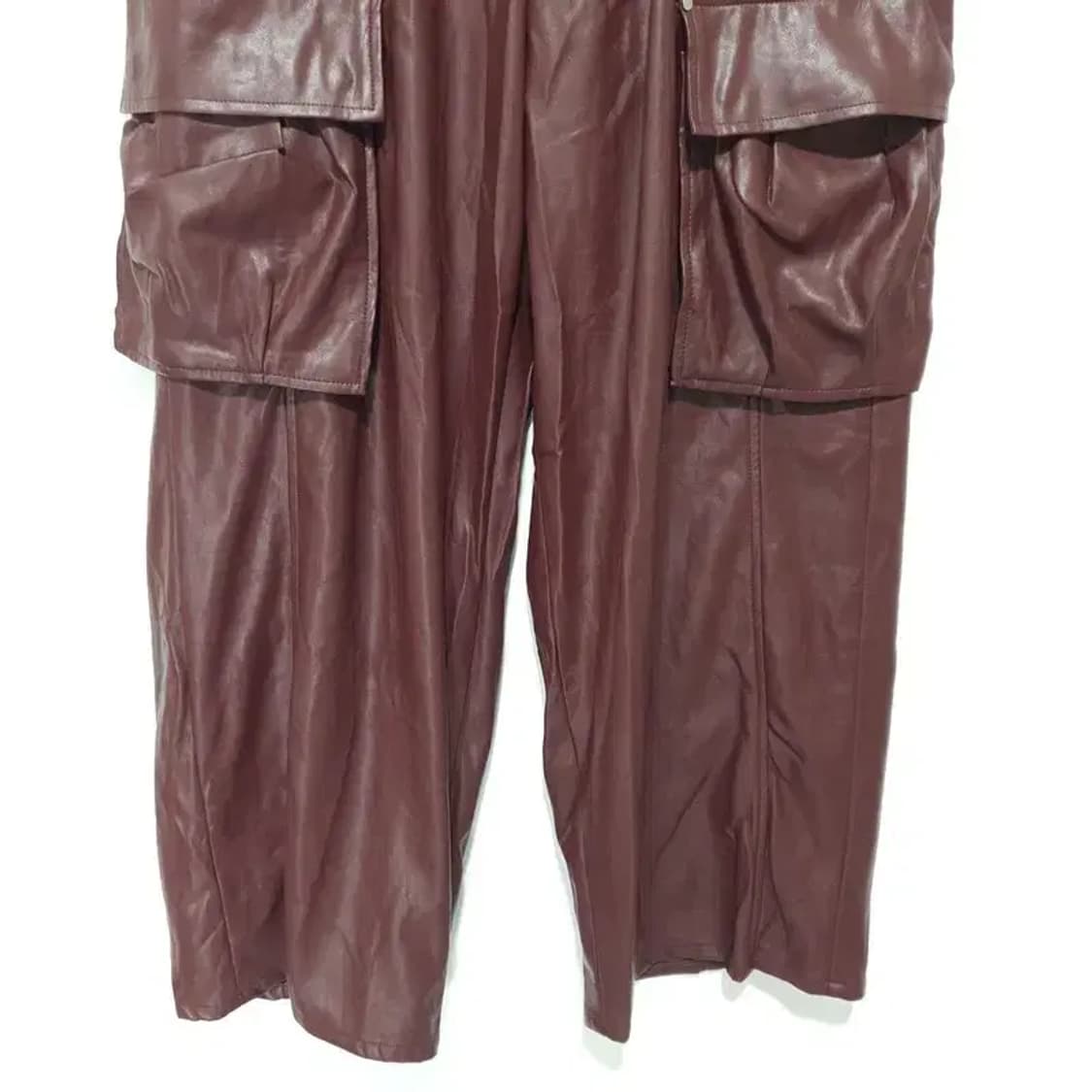 메종미네드 레더 카펜터 와이드 팬츠 46_W0384 상품이미지3