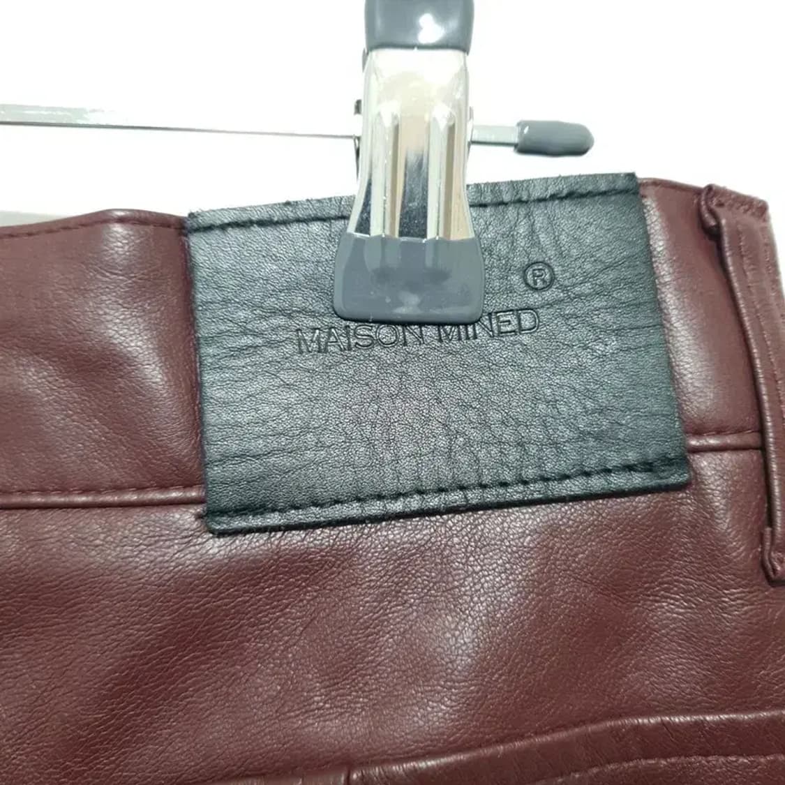 메종미네드 레더 카펜터 와이드 팬츠 46_W0384 상품이미지5