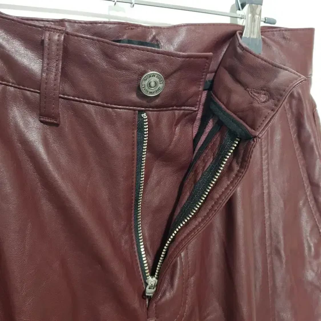 메종미네드 레더 카펜터 와이드 팬츠 46_W0384 상품이미지6