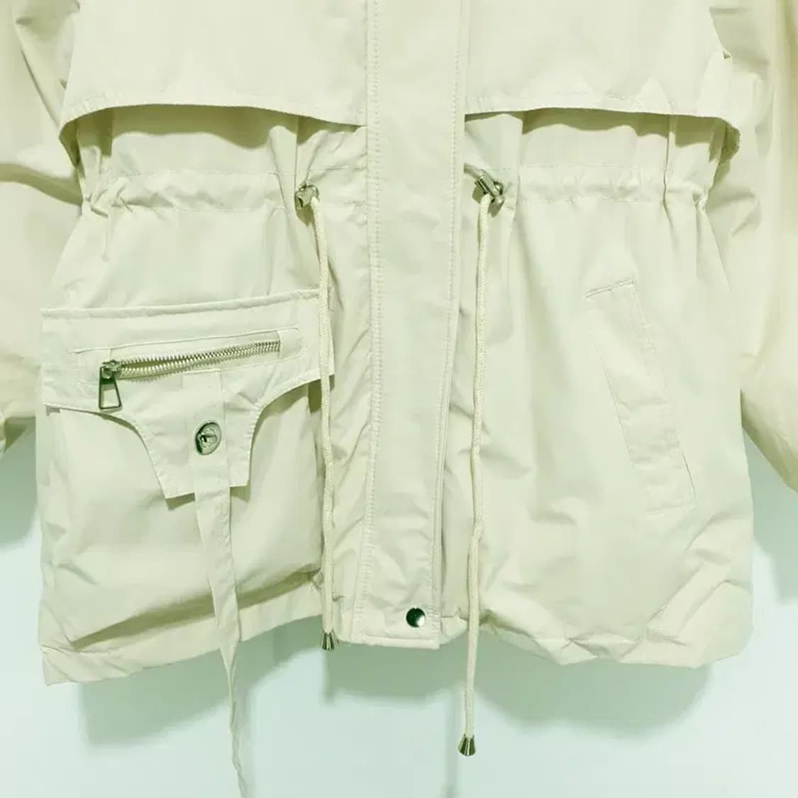 여성 퍼 야상 스트링 하프 패딩 F_W0389 상품이미지3