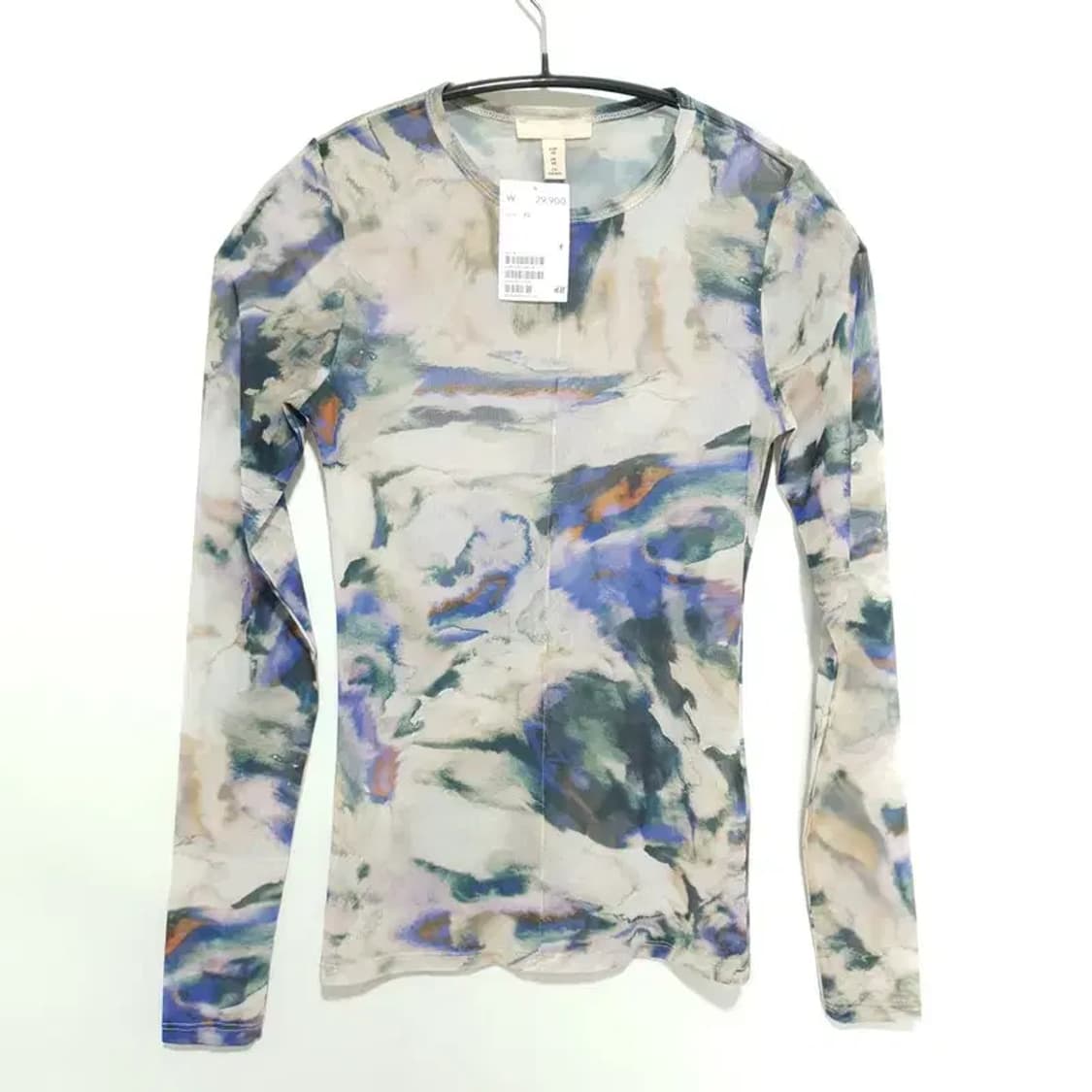 H&M 프린팅 시스루 탑 XS_M1719 상품이미지1