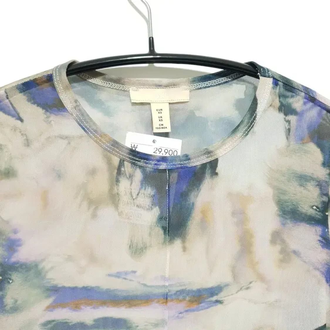 H&M 프린팅 시스루 탑 XS_M1719 상품이미지2