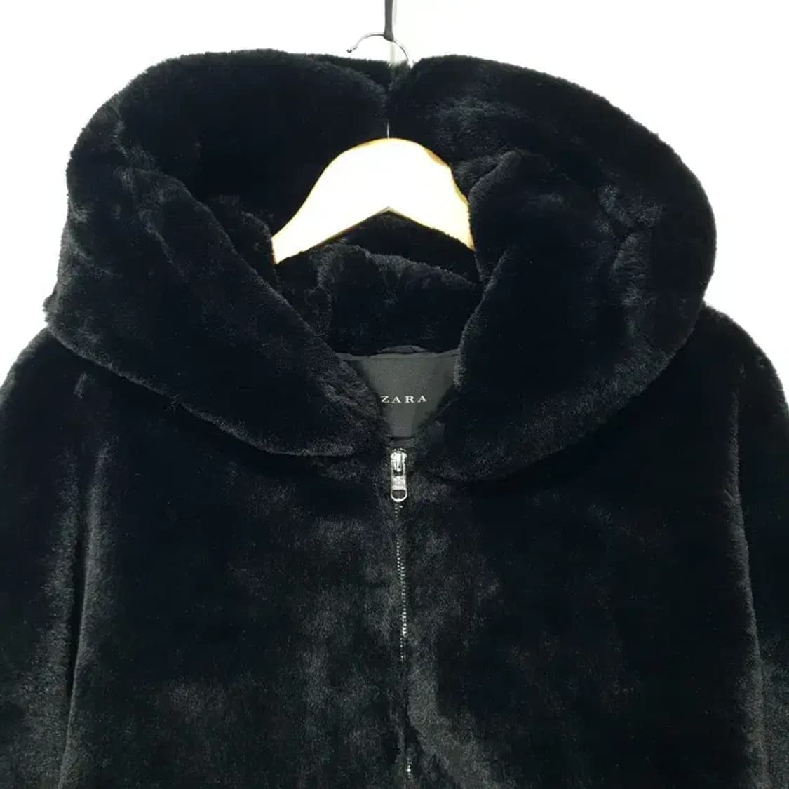 자라 퍼 롱 후드 집업 L_W0390 상품이미지2