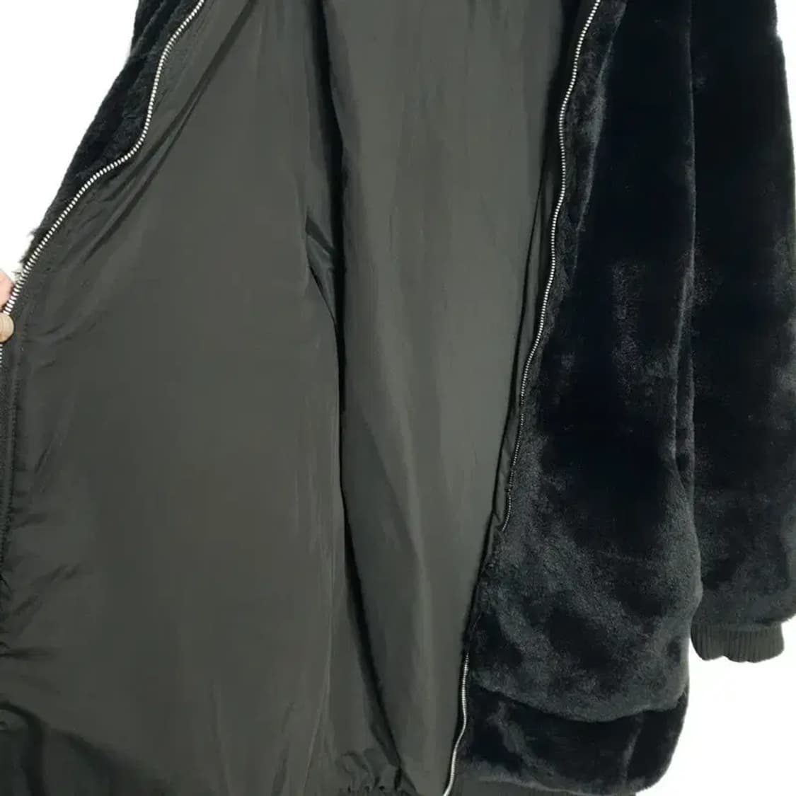 자라 퍼 롱 후드 집업 L_W0390 상품이미지6