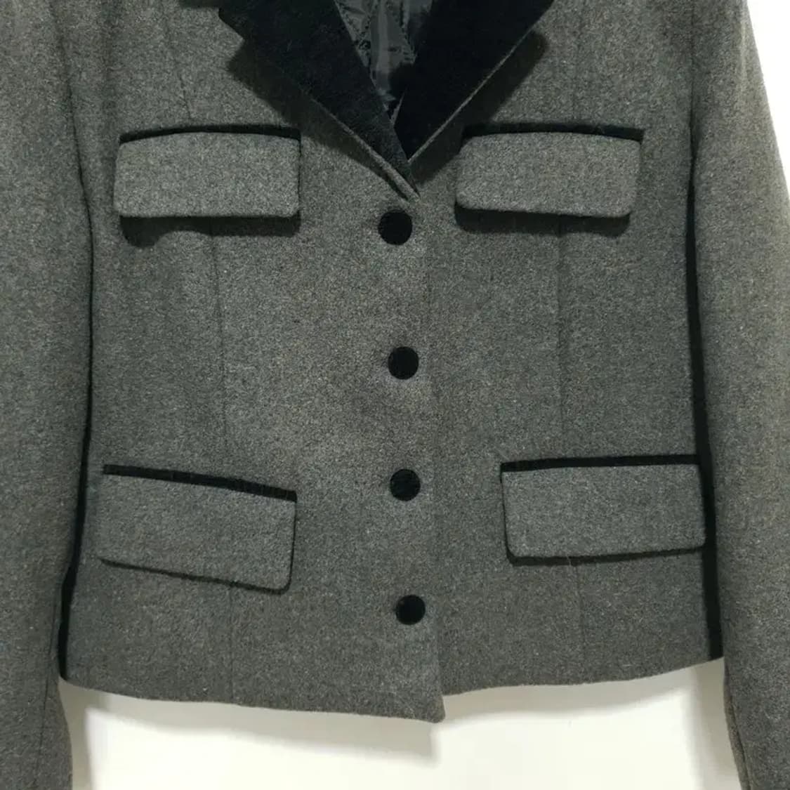 여성 누빔 배색 모직 자켓 F_W0393 상품이미지3