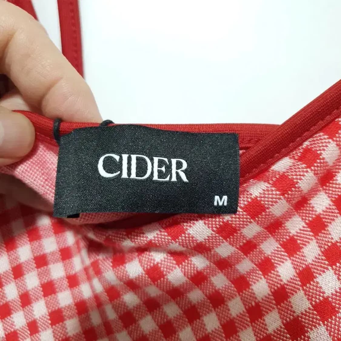 샵사이다 스쿱넥 체크 타이 원피스 M_S1490 상품이미지5