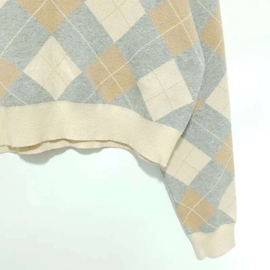 아가일 오픈 카라 니트 F_M1755 상품이미지3