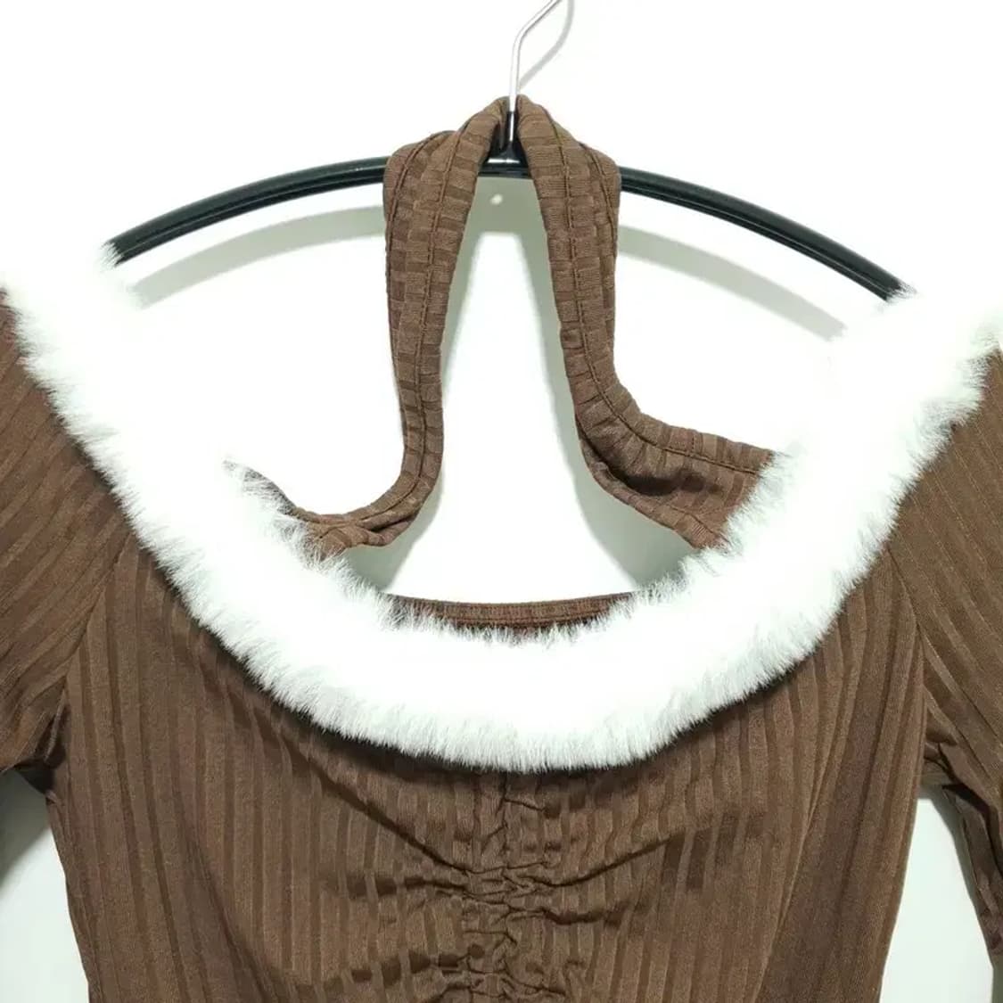 홀터넥 오프숄더 셔링 탑 F_M1798 상품이미지2