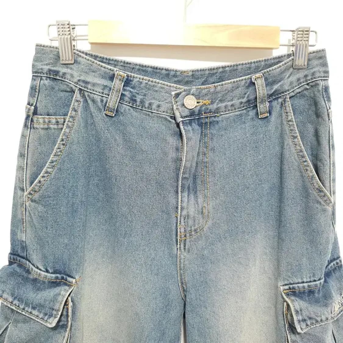 오드스튜디오 샌드워싱 카고 와이드 데님 팬츠 S_M1791 상품이미지2