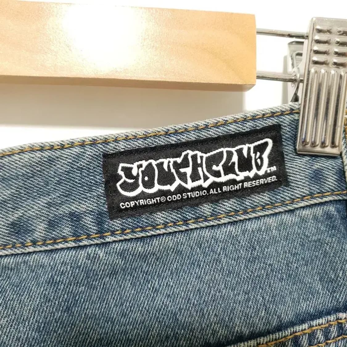 오드스튜디오 샌드워싱 카고 와이드 데님 팬츠 S_M1791 상품이미지6