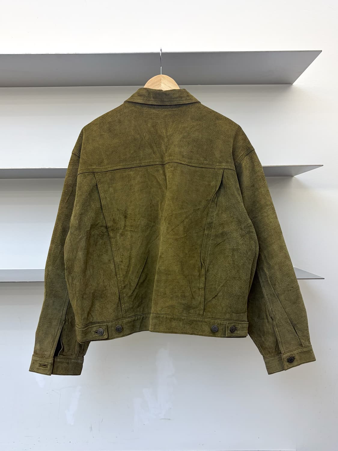 Gembony 90s 스웨이드 레더 트러커 자켓 상품이미지3