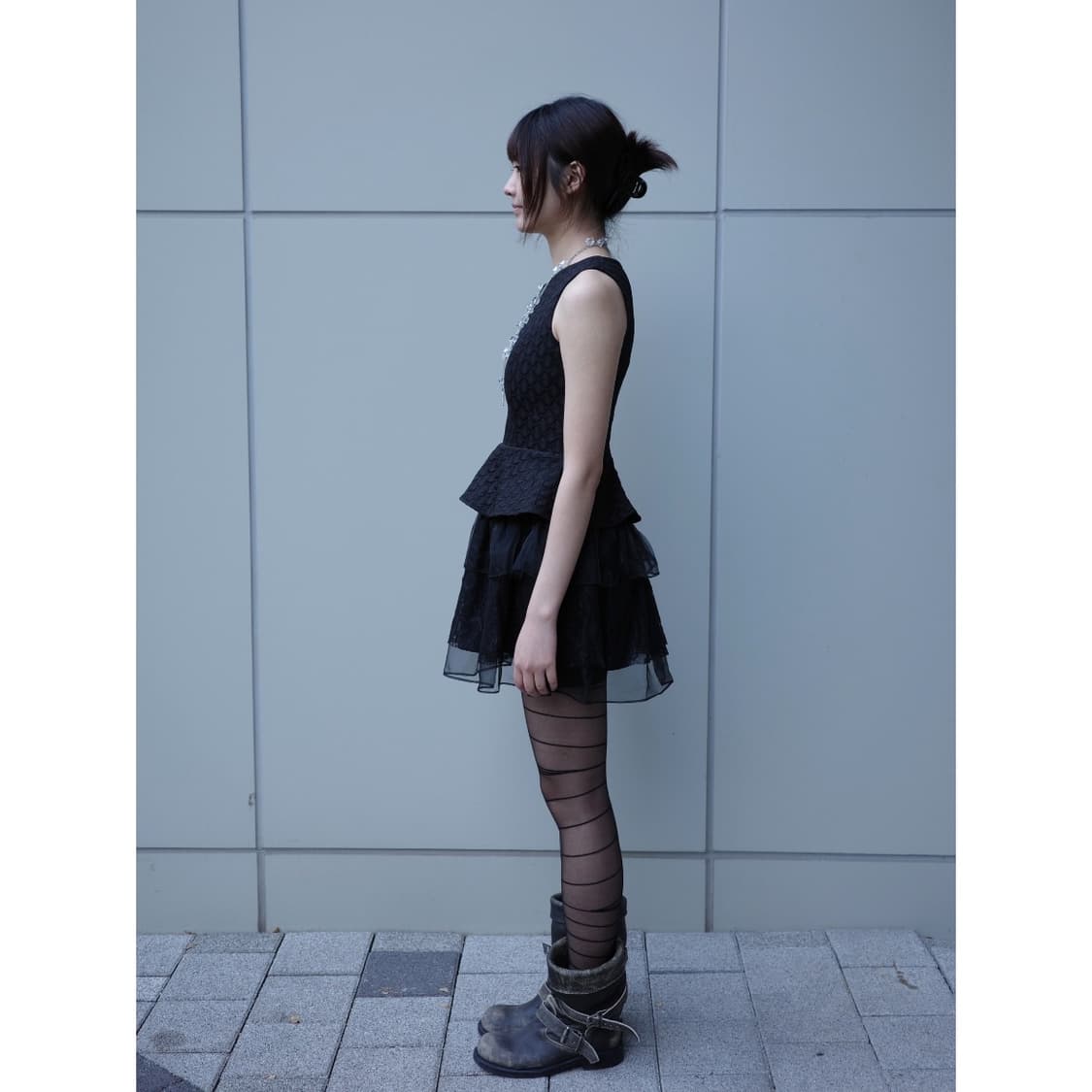 빈티지 블랙 슬리브리스 원피스 상품이미지4