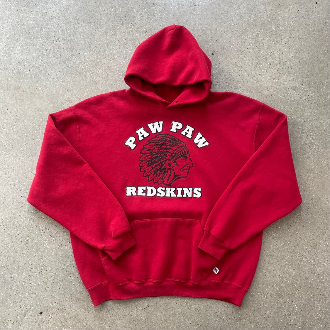 빈티지  러셀 애슬레틱 후드티 레드(화이트/블랙) 상품이미지1