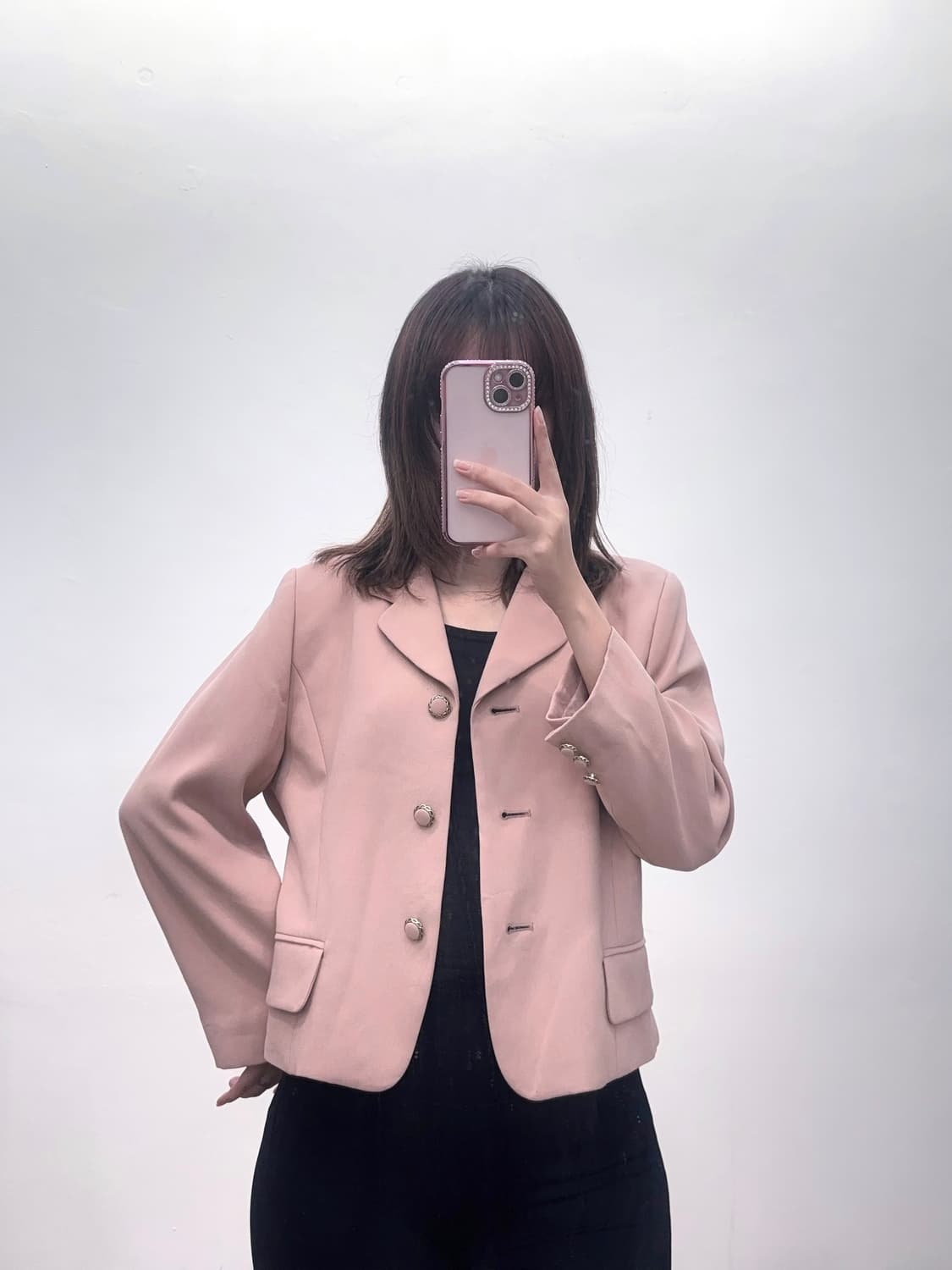 스나계 하객룩 핑크 숏자켓 상품이미지2