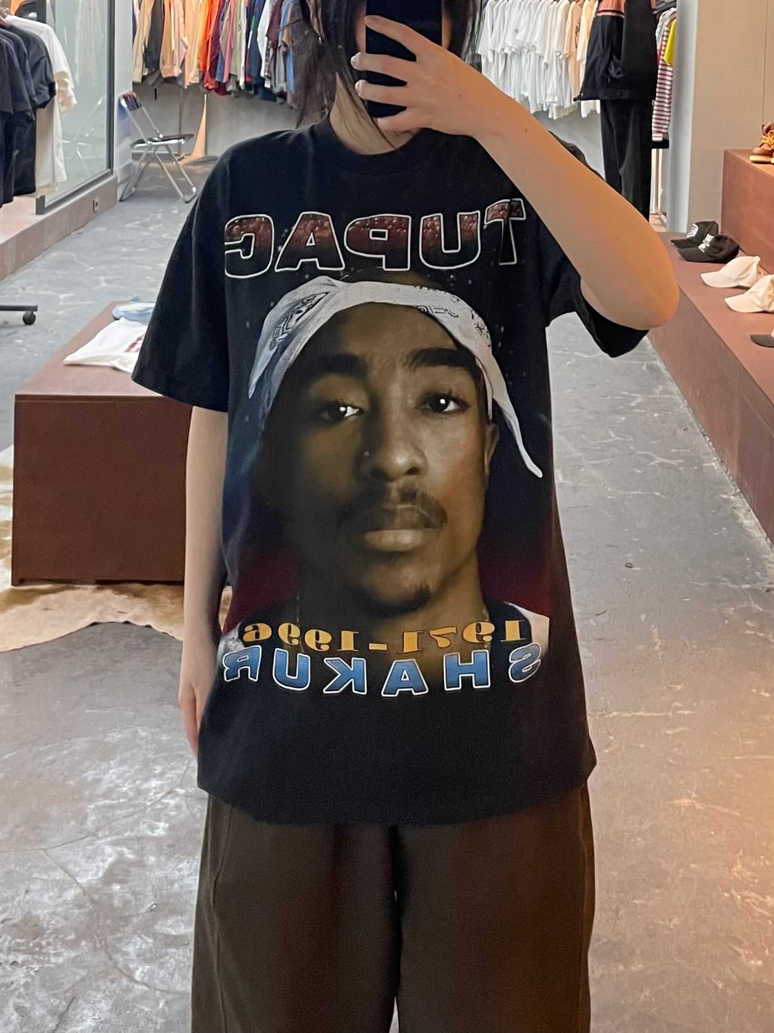 빈티지 투팍 샤커 락 프린팅 반팔 H2526 상품이미지1