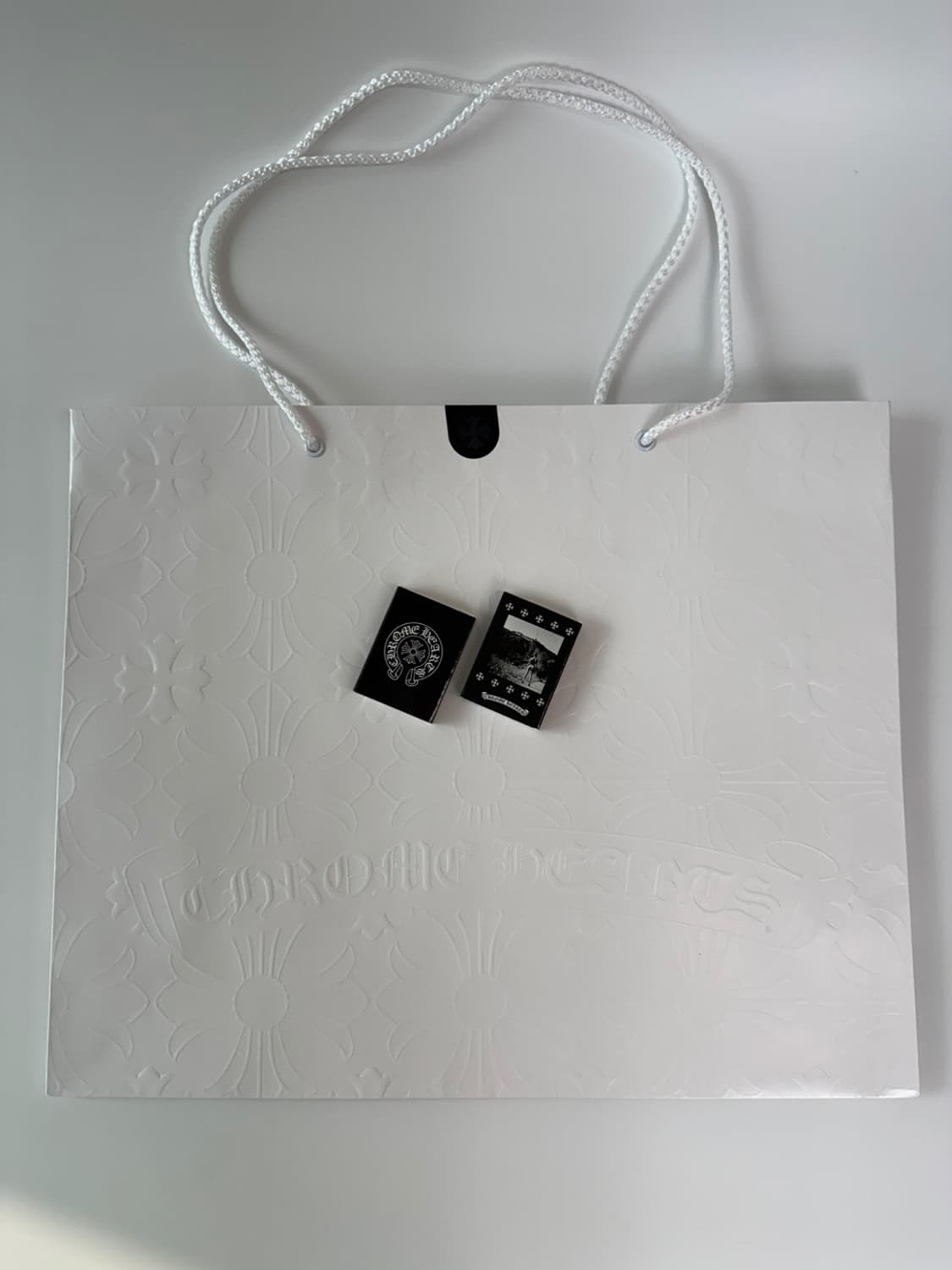 크롬하츠 버티컬 로고 플리스 집업 후드 화이트 상품이미지7