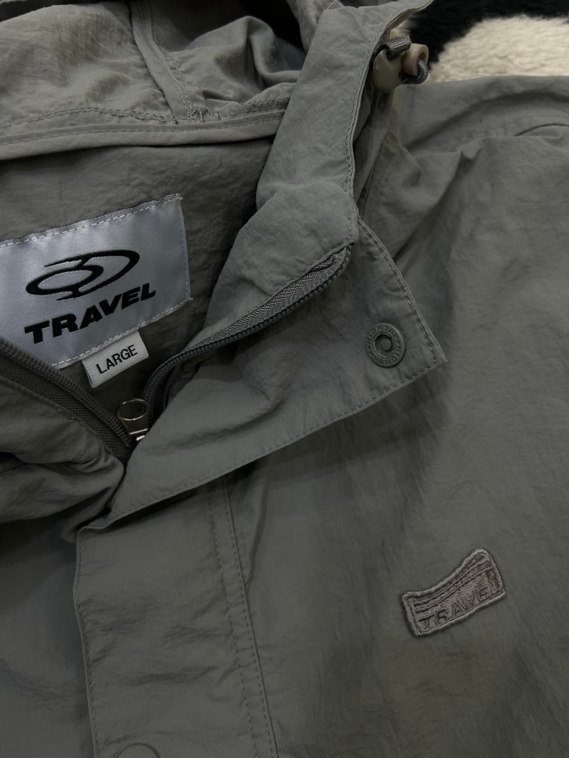 [L]트래블 버튼 나일론 후드 아노락/그레이 상품이미지6