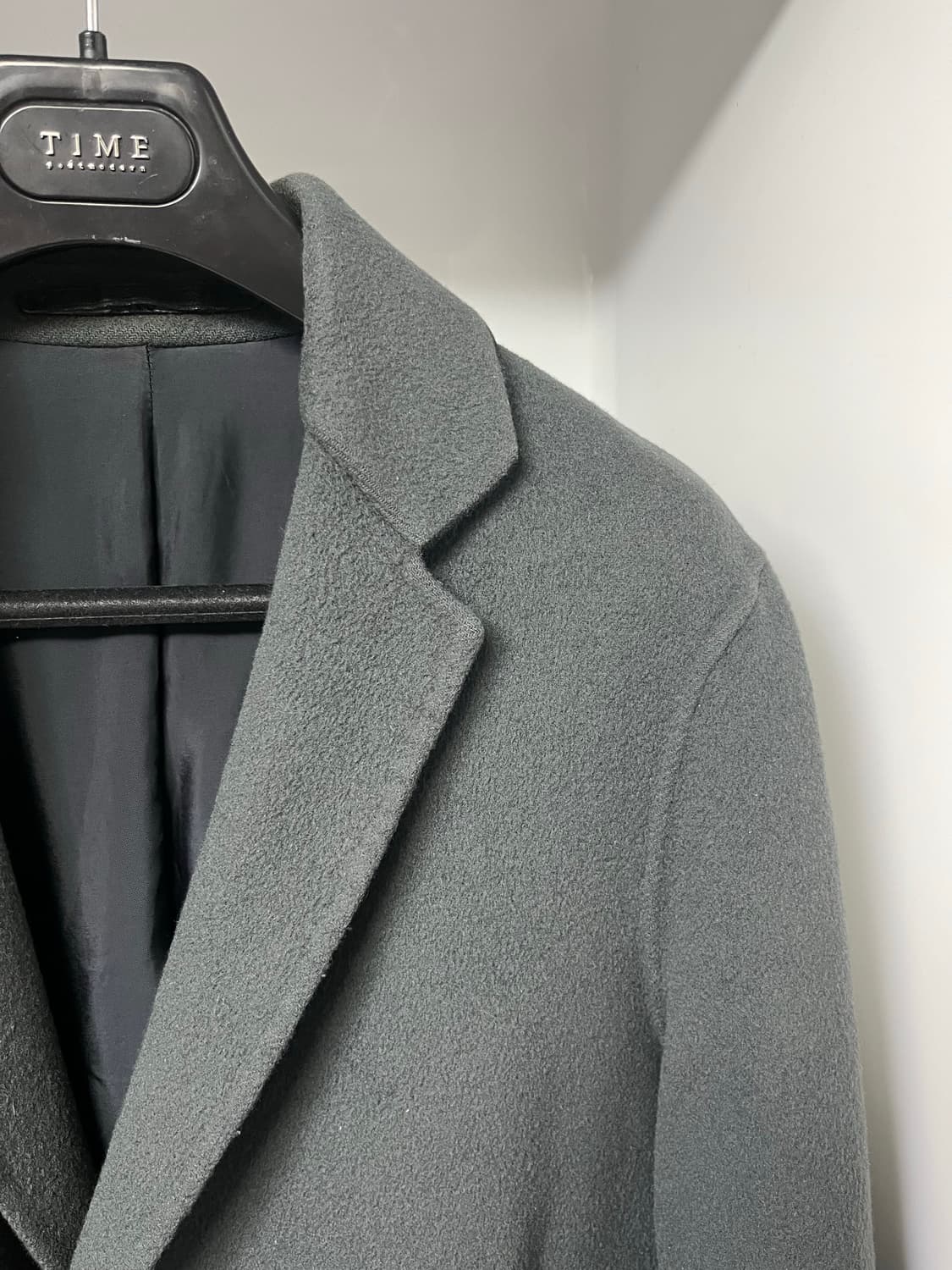 타임옴므 스모크그린 캐시미어 핸드메이드 더블 코트 95사이즈 상품이미지3