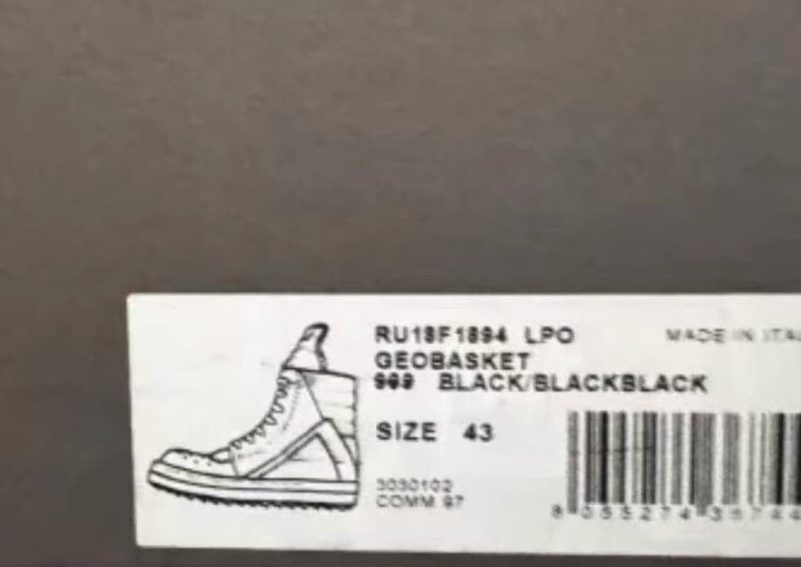 릭오웬스 지오바스켓 43 블랙 상품이미지7