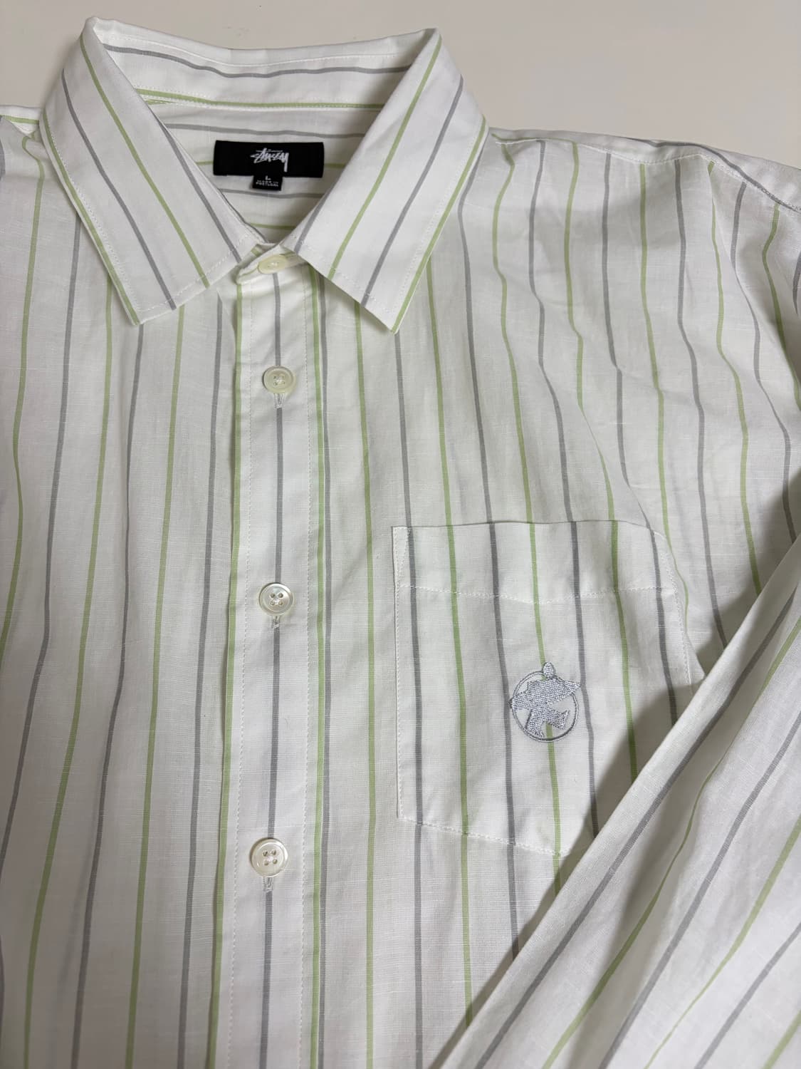 Stussy cotton linen stripe shirt L사이즈 상품이미지8
