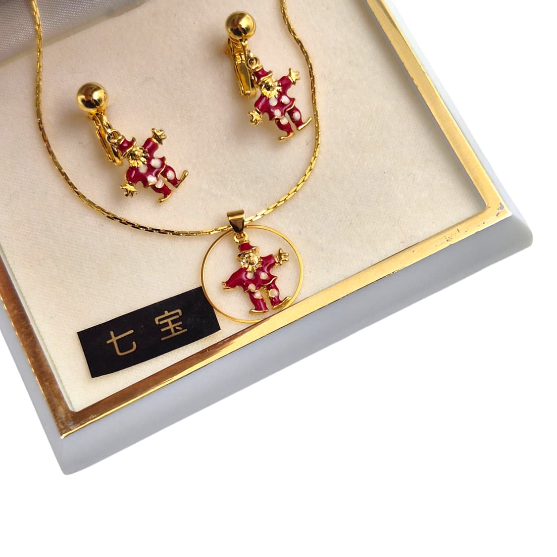 80s 비호 요코하마 칠보 피에로 주얼리 세트 상품이미지2