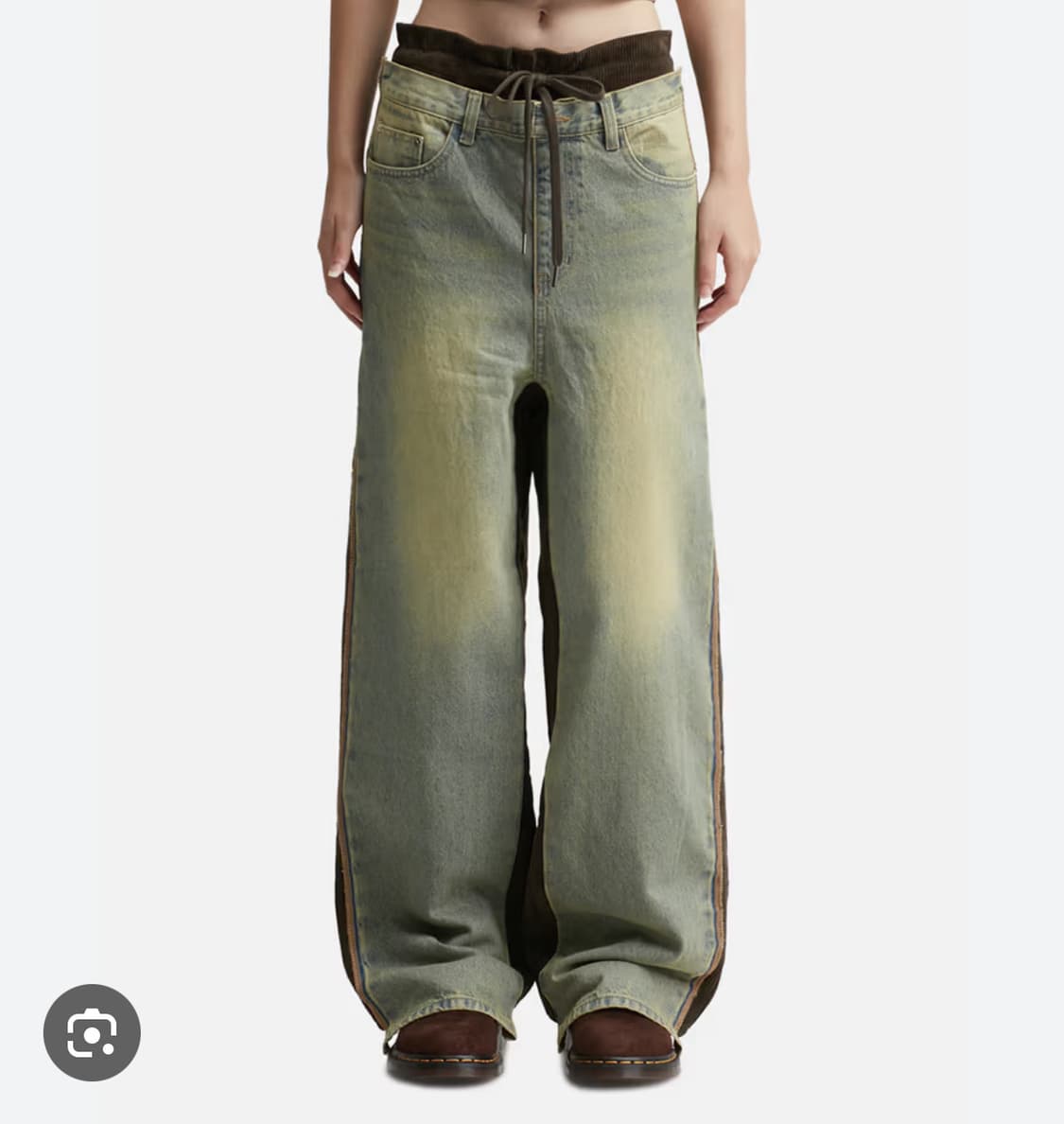 오픈와이와이 Open YY 데님 코듀로이 팬츠 사이즈 1 브라운 상품이미지2