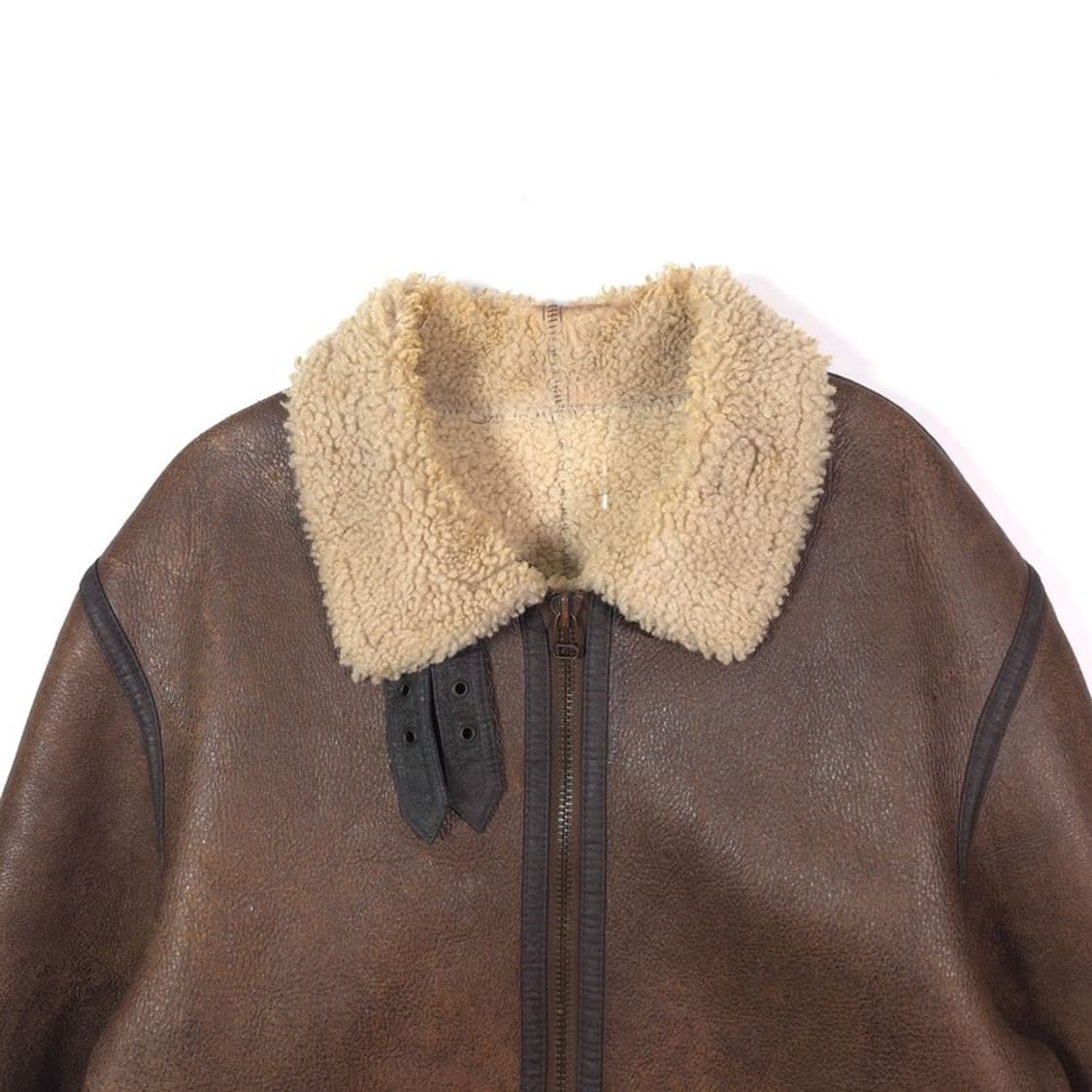 GLEEMAN MILITARY 리얼 양털 무스탕 플라이트 자켓 XL 상품이미지3