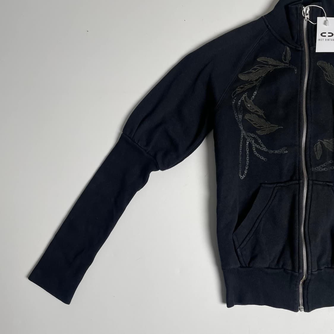 디젤 나뭇잎 체인 프린트 롱 립 져지 자켓 상품이미지5