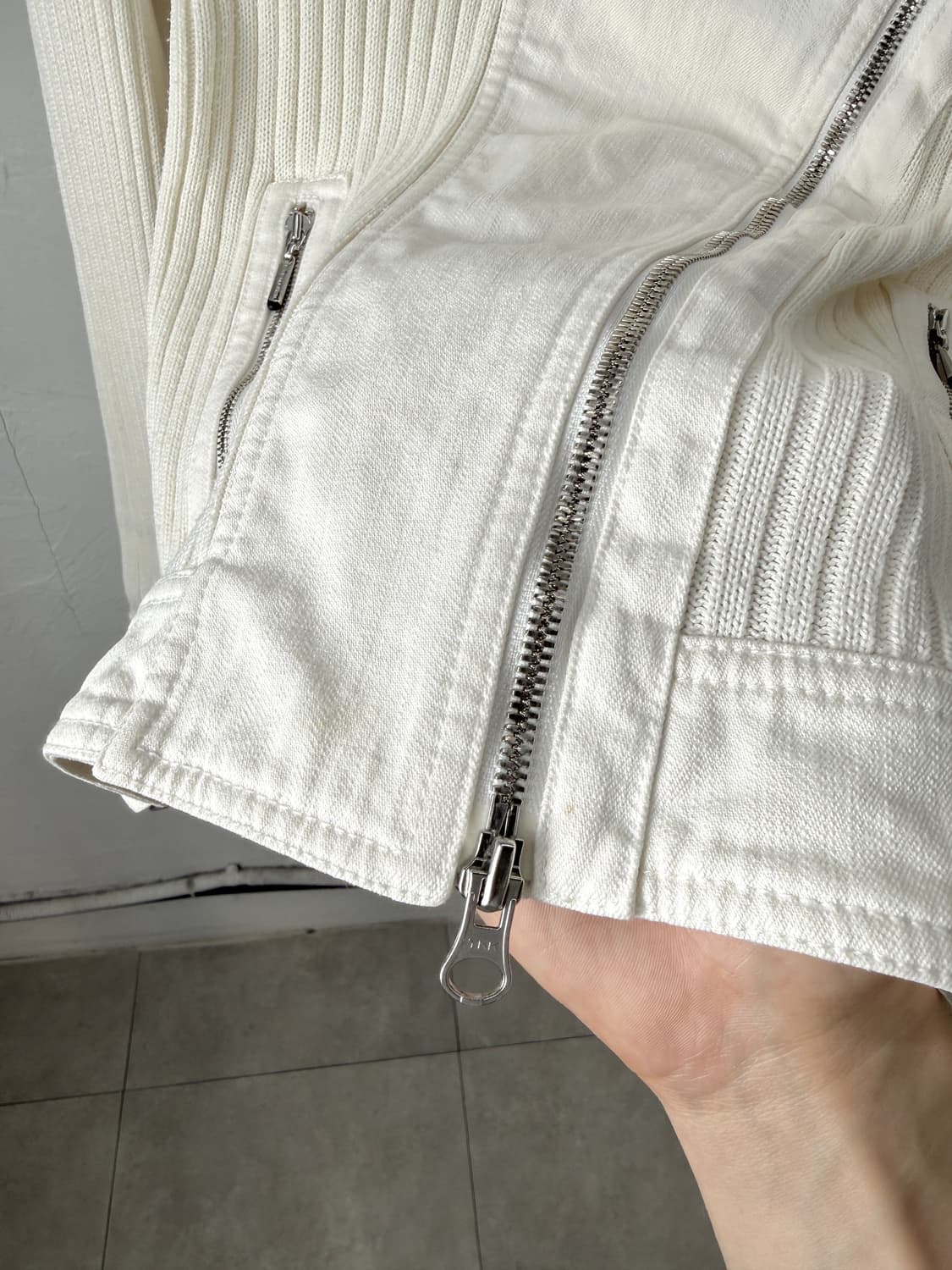 Evex 비대칭 투웨이 니트 자켓 상품이미지5