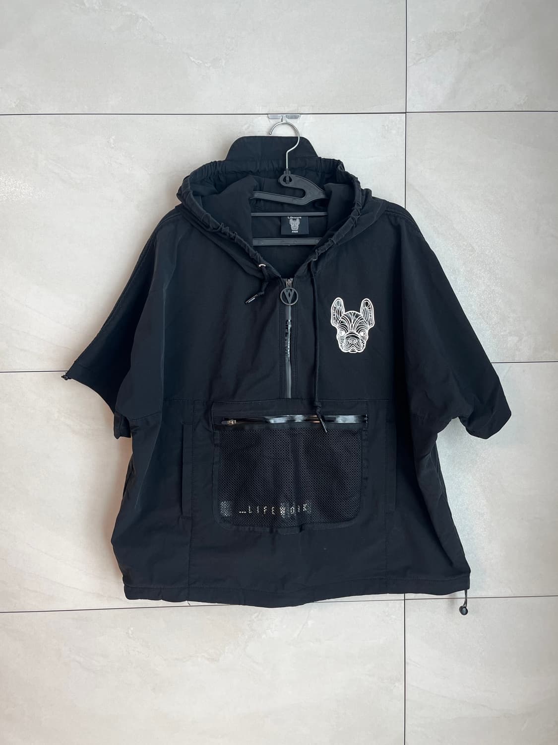 라이프워크 반팔 후드 아노락 바람막이 블랙 [FREE] 상품이미지1