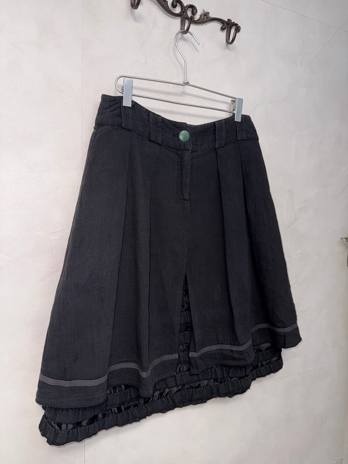 Black lace layered slit midi skirt 상품이미지2